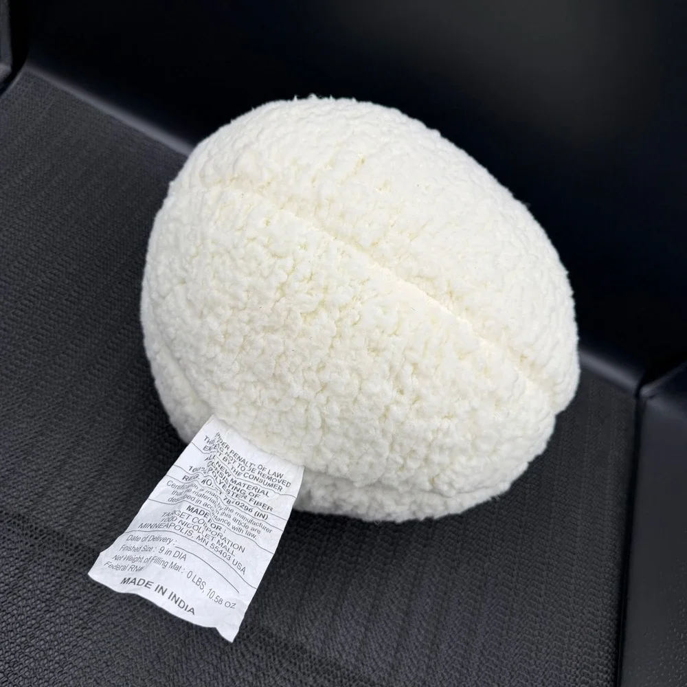 Target Cream Sherpa Decorative Ball Pillow 9 Inch Round Plush Accent Cream White
